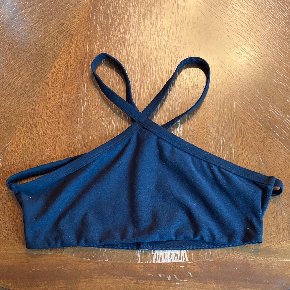 NWOT Wolven Black Pyramid Strappy Halter Bralette